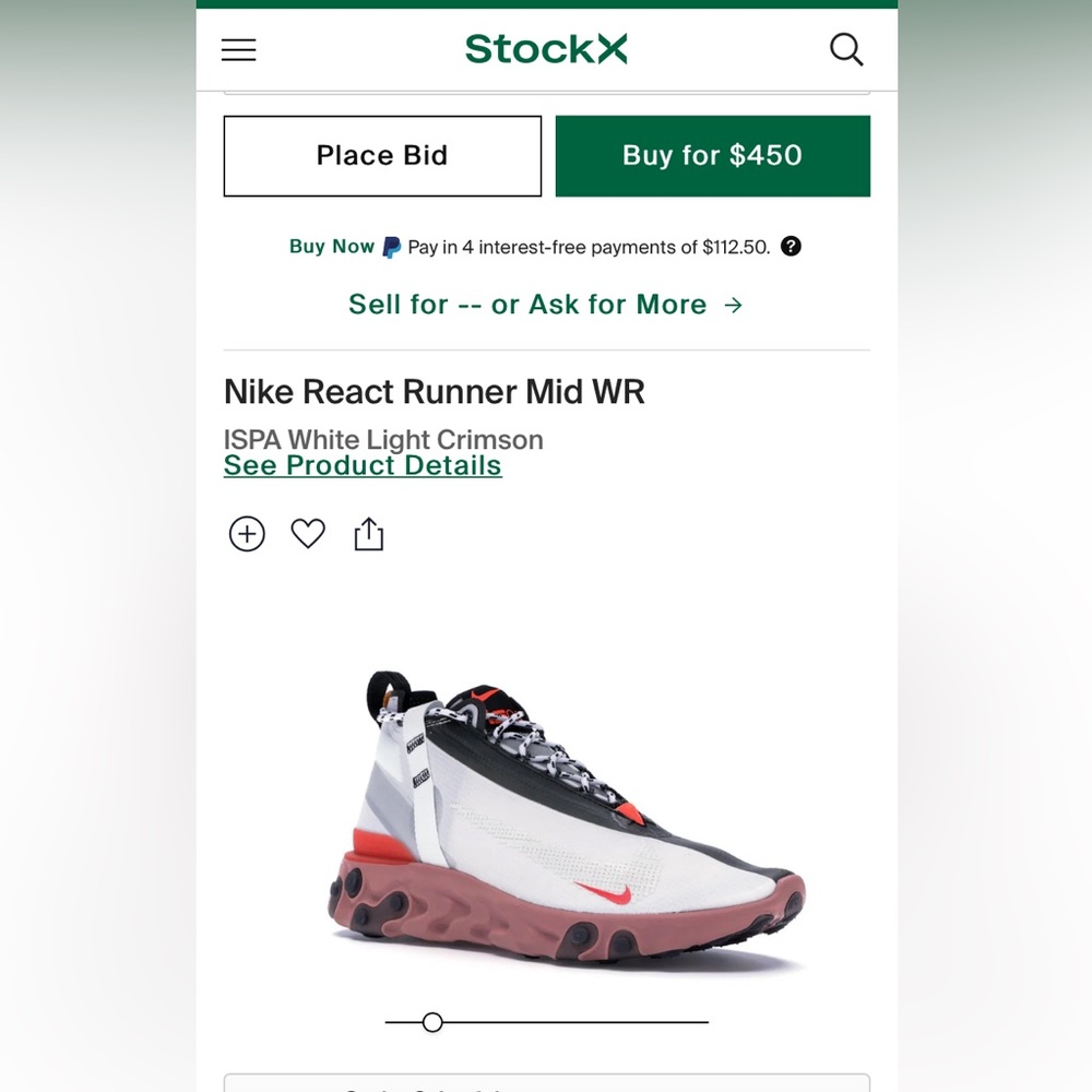 Nike react runner mid WR